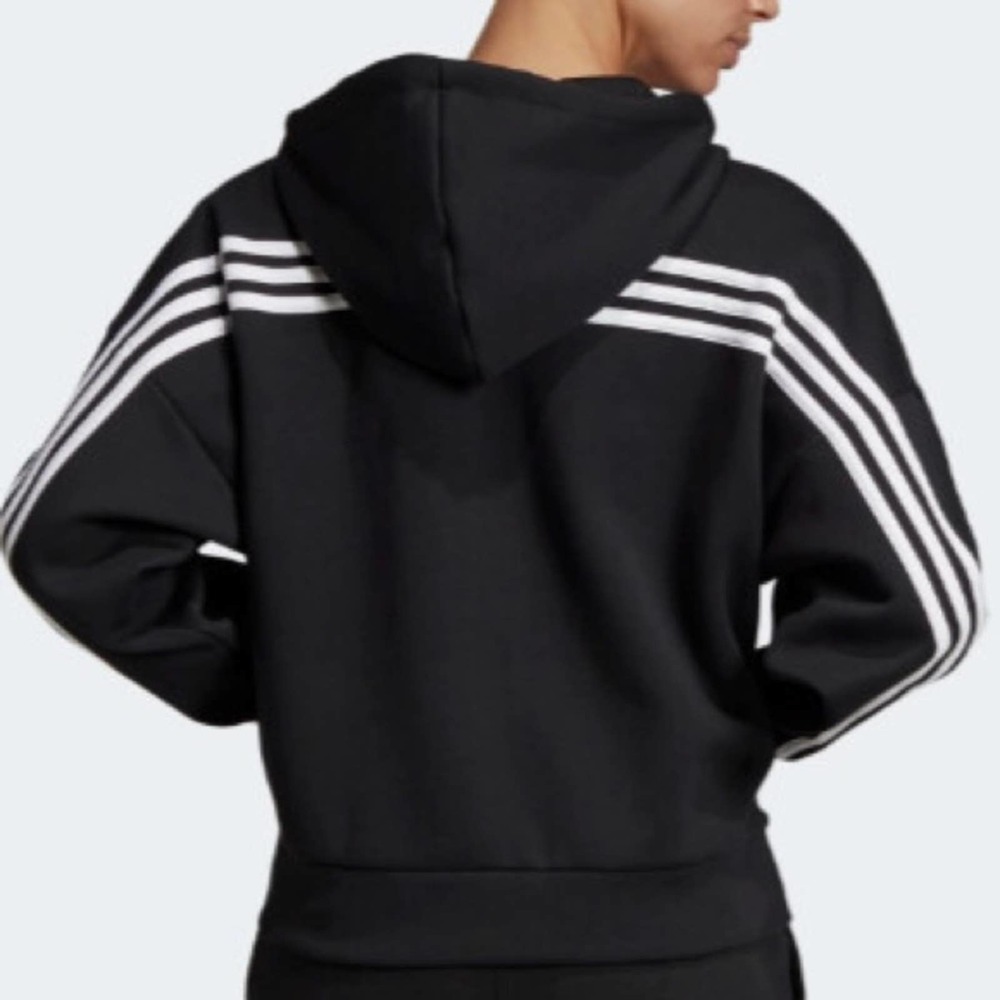 SOLD Adidas classic 3 stripe zip scuba hoodie Med - Picture 2 of 14